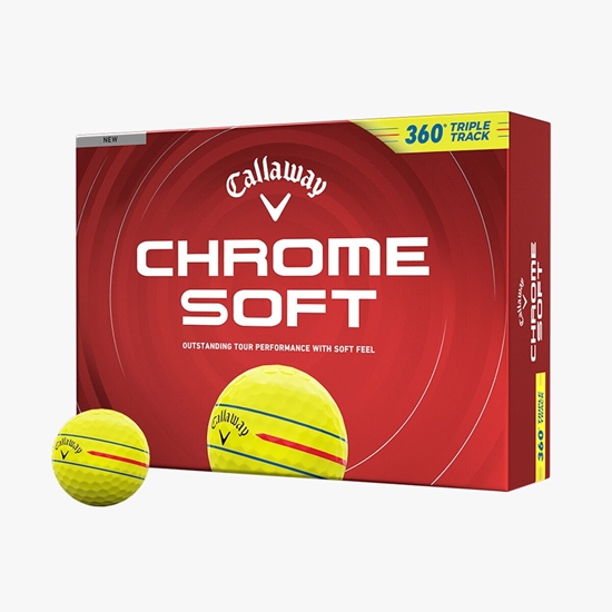 Picture of Callaway Chrome Soft Yellow 360 Triple Track Balls - 2 Dozen