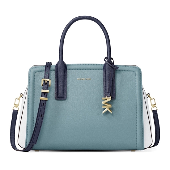 Picture of Michael Kors Laila Medium Satchel - Chambray Multi