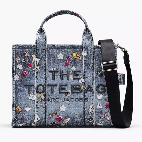 Picture of Marc Jacobs The Medium Trompe Loeil Trinket Tote - Med Wash