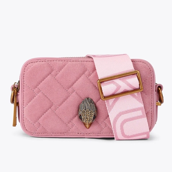 Picture of Kurt Geiger 2-Zip Small Kensington Camera Bag - Pink Suede