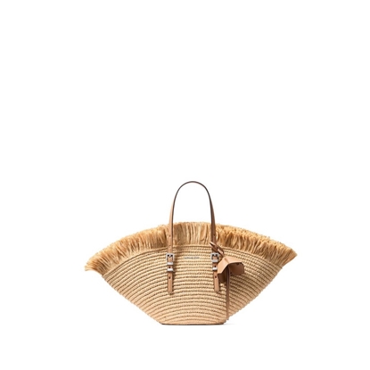 Picture of Michael Kors Isla Small Fan Tote - Natural/Peanut