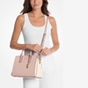 Picture of Michael Kors Laila Medium Satchel - Soft Pink/Light Cream/Fawn