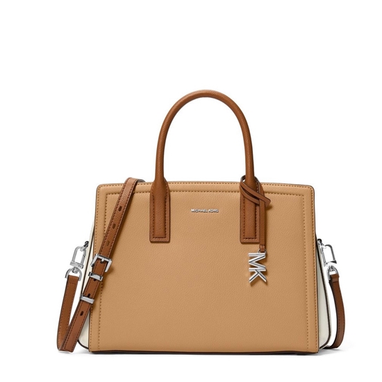 Picture of Michael Kors Laila Medium Satchel - Peanut Multi