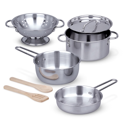 Picture of Melissa & Doug Stainless Steel Pots & Pans Play Set