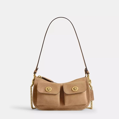 Picture of Coach Suede Twin Turnlock Waverly Bag - Soul