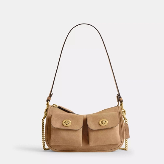 Picture of Coach Suede Twin Turnlock Waverly Bag - Soul