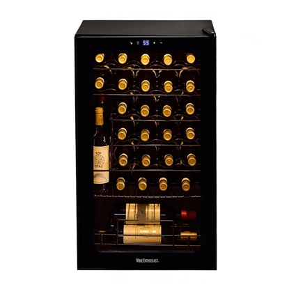 Picture of Wine Enthusiast 33-Bottle Wine Fridge w/ Upright Bottle Holder