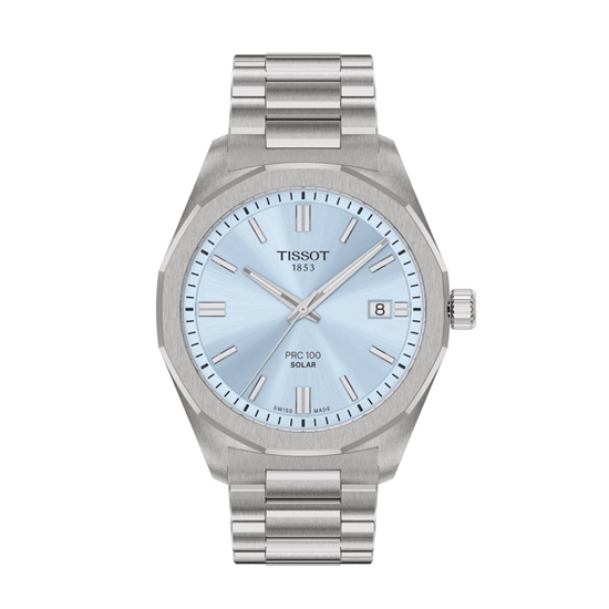 Picture of Tissot PRC Solar 100 39MM Steel Watch with Light Blue Dial