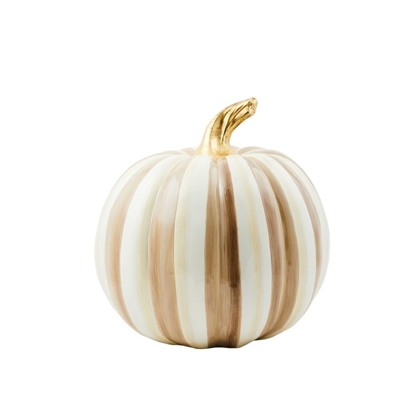 Picture of MacKenzie-Childs Mocha Stripe Medium Pumpkin
