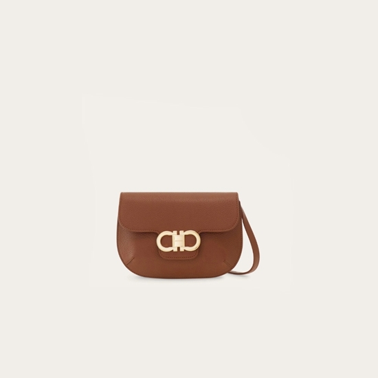 Picture of Ferragamo Double Gancini Mini Bag - Cognac
