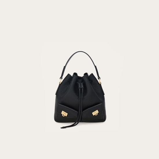 Picture of Ferragamo Multipocket Bucket Bag - Black