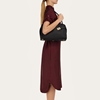 Picture of Ferragamo Hug Soft Bicolor Shoulder Bag M - Black/Burgundy