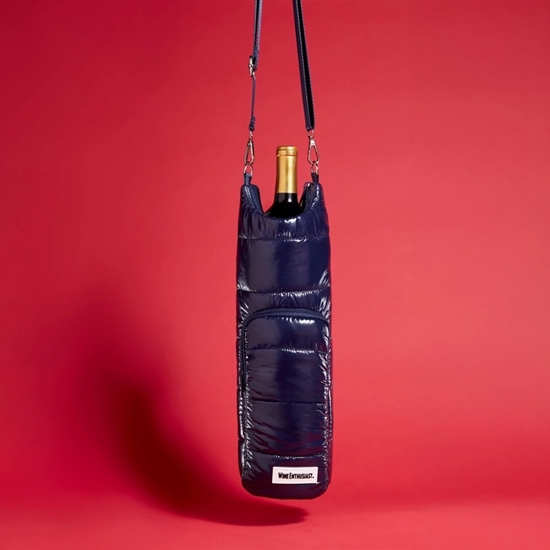 Picture of Wine Enthusiast Crossbody Insulated Puffer Wine Bag