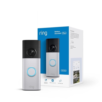Picture of Ring Battery Doorbell Plus Retinal 2K - Nickel Silver