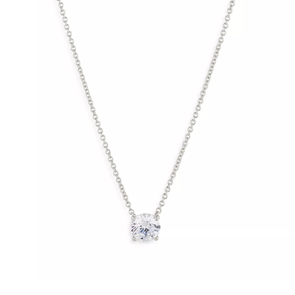 Picture of Nadri Modern Love Large Round Necklace - Rhodium