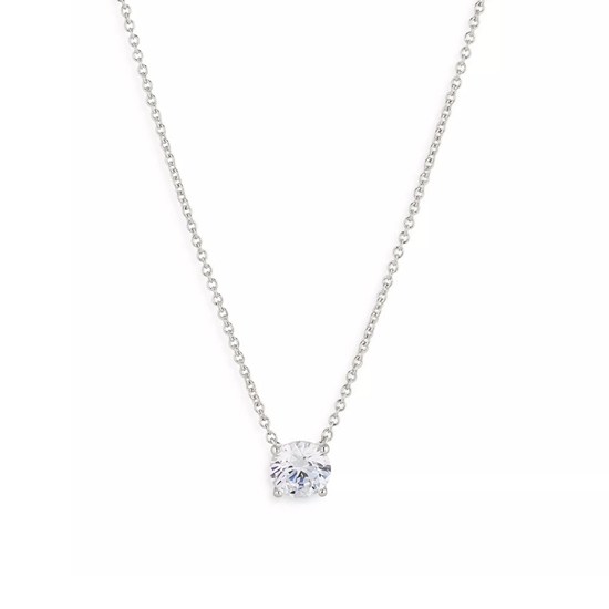 Picture of Nadri Modern Love Large Round Necklace - Rhodium
