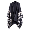 Picture of Kashwere Oversized Striped Poncho - Grey/Mink/Creme
