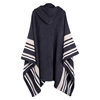 Picture of Kashwere Oversized Striped Poncho - Grey/Mink/Creme
