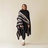 Picture of Kashwere Oversized Striped Poncho - Grey/Mink/Creme