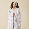 Picture of Kashwere Large Houndstooth Throw - Bone/White