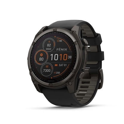 Picture of Garmin fenix 8 51mm Solar Carbon Grey Titanium w/ Silicon Band