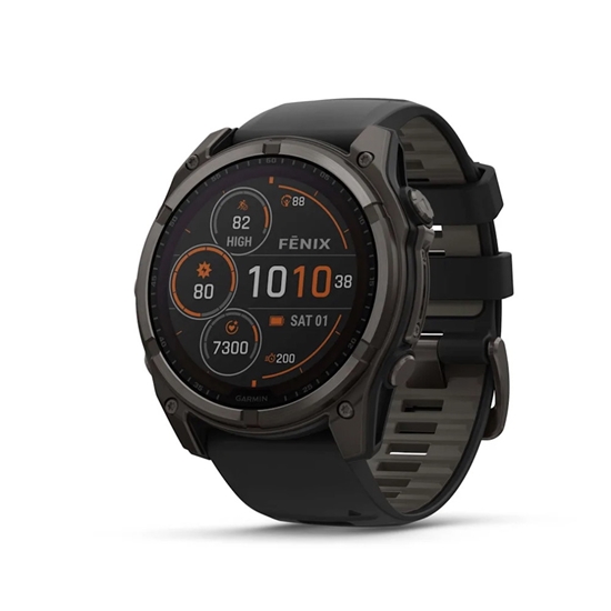 Picture of Garmin fenix 8 51mm Solar Carbon Grey Titanium w/ Silicon Band