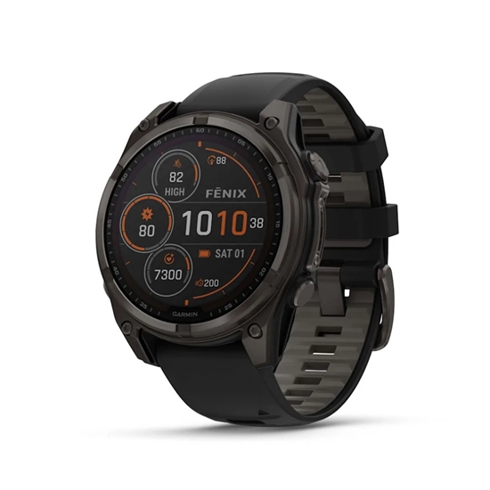 Picture of Garmin fenix 8 47mm Solar Carbon Grey Titanium w/ Silicon Band