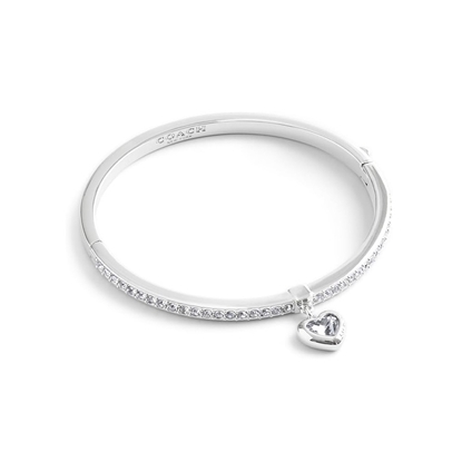 Picture of Coach Heart Hinged Bangle - Crystal/Rhodium