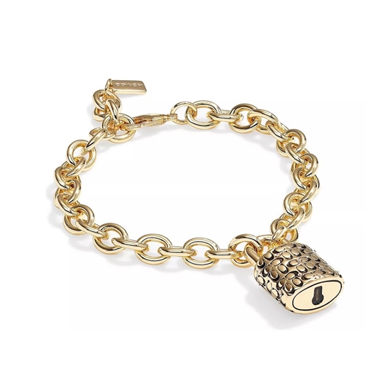 Picture of Coach Quilt C Padlock Flex Bracelet - Gold