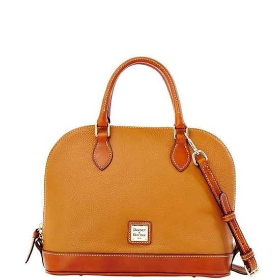 Picture of Dooney & Bourke™ Pebble Grain Zip Zip Satchel - Caramel