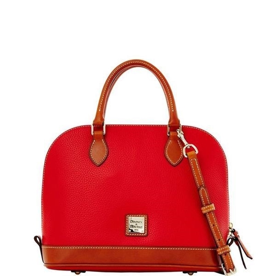 Picture of Dooney & Bourke™ Pebble Grain Zip Zip Satchel - Red