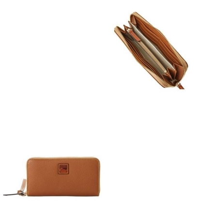 Picture of Dooney & Bourke™ Pebble Grain Large Zip Around Wristlet- Caramel