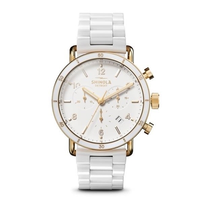 Picture of Shinola Women's Canfield Sport Chronograph White Ceramic Watch