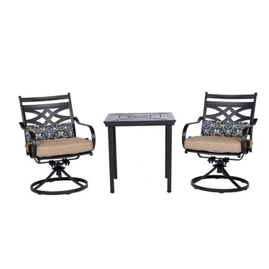 Picture of Hanover Montclair 3-Piece Steel Outdoor Bistro Set
