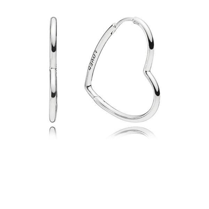 Picture of Pandora® Asymmetrical Heart Hoop Earrings
