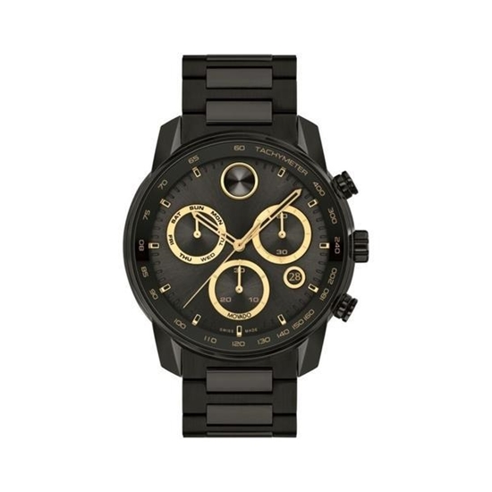 Picture of Movado® Men's BOLD Verso Black Ion-Plated Chronograph Watch