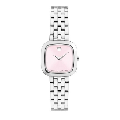 Picture of Movado® Women's Museum Classic Mini Cushion Pink Dial Stainless Steel Watch