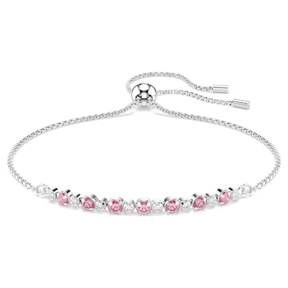 Picture of Swarovski Matrix Bracelet in Pink with Rhodium Plating