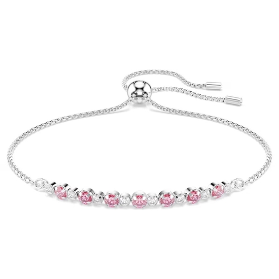 Picture of Swarovski Matrix Bracelet in Pink with Rhodium Plating