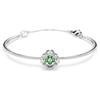 Picture of Swarovski Una Angelic Bangle in Green with Rhodium Plating