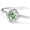 Picture of Swarovski Una Angelic Bangle in Green with Rhodium Plating