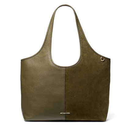 Picture of Michael Kors Henly Large Leather and Suede Tote Bag - Loden