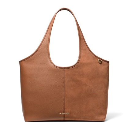 Picture of Michael Kors Henly Large Leather and Suede Tote Bag - Luggage