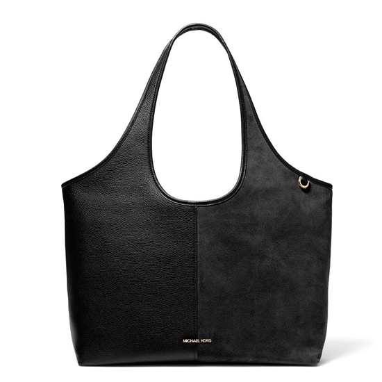 Picture of Michael Kors Henly Large Leather and Suede Tote Bag - Black