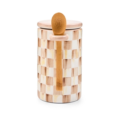 Picture of Mackenzie Childs Mocha Check Farmhouse Canister
