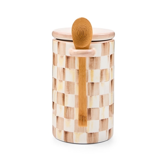 Picture of Mackenzie Childs Mocha Check Farmhouse Canister
