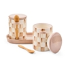 Picture of Mackenzie Childs Mocha Check Farmhouse Canister, Set of 2
