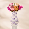 Picture of Mackenzie Childs Violet Check Tall Vase