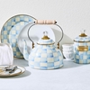 Picture of Mackenzie Childs Sky Check 3 Quart Tea Kettle