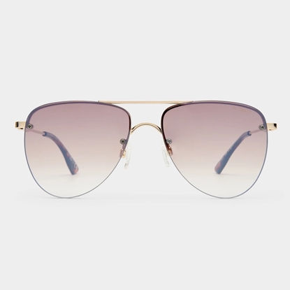 Picture of Le Specs The Prince Sunglasses - Gold/Brown Grad Flash Mirror